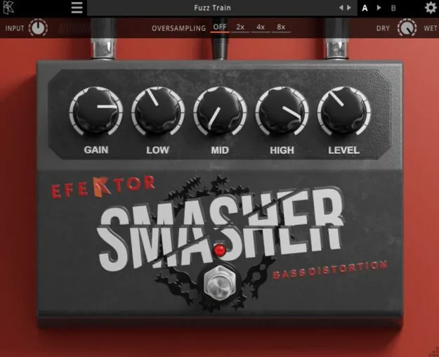 EFEKTOR BASS SMASHER by Kuassa distortion plugin interface