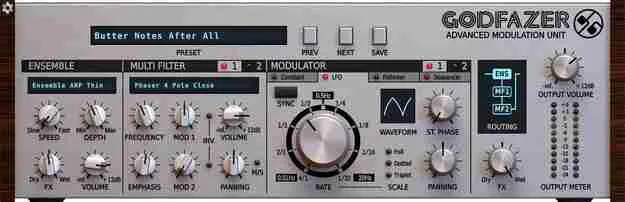 Godfazer modulation effect plugin interface by D16 Group