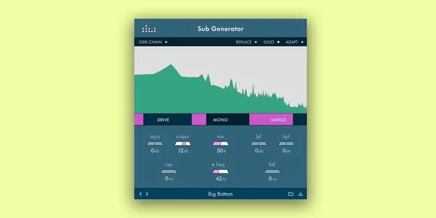 Sub Generator by Denise Audio low-end enhancer plugin interface