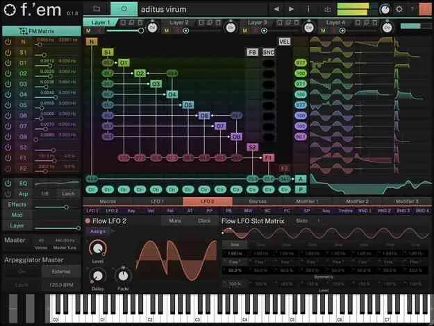 F.’em by Tracktion FM synth plugin interface