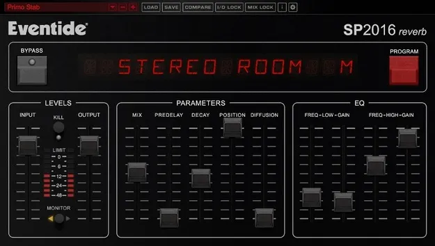 SP2016 Reverb by Eventide reverb plugin interface