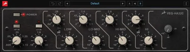 VEQ-HA32C by Antelope Audio four-band EQ plugin interface
