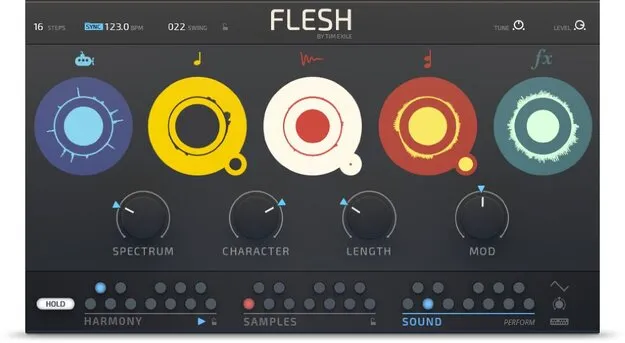 Flesh by Native Instruments performance synth plugin interface