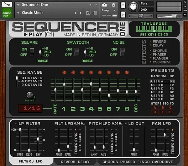 Sequencer One Kontakt instrument by Loot Audio interface
