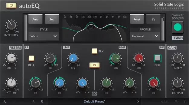 SSL autoEQ by Solid State Logic EQ plugin interface