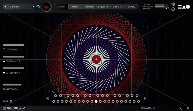 Vespera Standard by MNTRA Instruments synth plugin interface