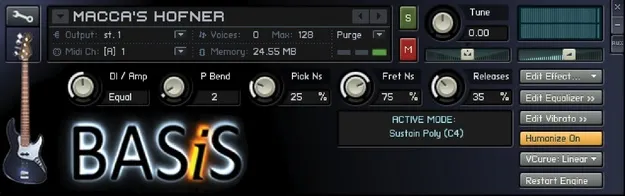 BASiS bass virtual instrument by Vir2 Instruments Kontakt interface