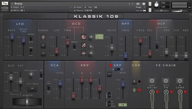 Klassik 106 by Loot Audio virtual analogue synth instrument interface for Kontakt