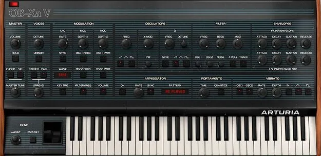 OP-Xa V by Arturia polysynth plugin interface