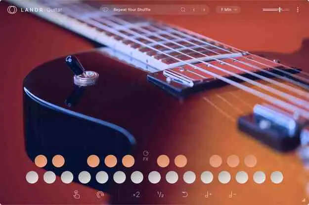 LANDR Guitar virtual instrument plugin interface
