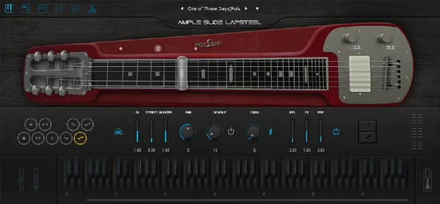 Ample Slide Lapsteel lap steel virtual instrument plugin interface by Ample Sound