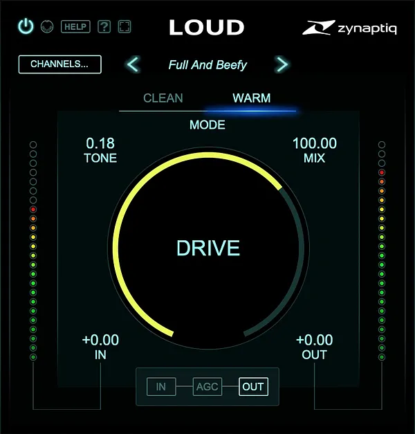 LOUD by Zynaptiq dynamics processor plugin interface