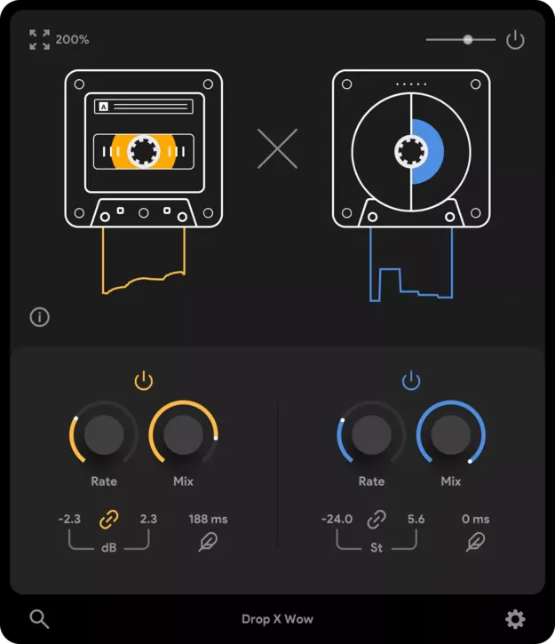 DropWow LoFi modulator plugin interface by Thenatan Audio