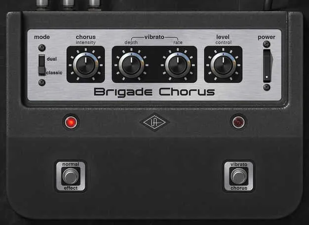 Brigade Chorus Pedal by Universal Audio chorus and vibrato plugin interface