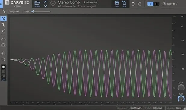 Carve EQ by Kilohearts 31-band graphic equalizer plugin interface