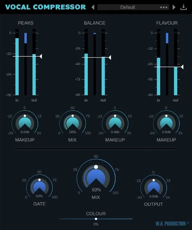 Vocal Compressor by W. A. Production compression plugin interface