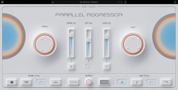 Parallel Aggressor by Baby Audio compressor and saturation plugin interface