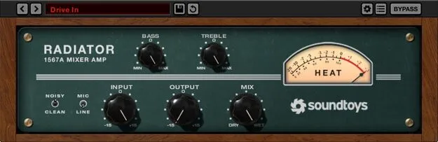 Radiator by Soundtoys tube mixer saturation plugin interface