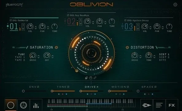 Oblivion Aggression Designer Kontakt instrument interface by Heavyocity