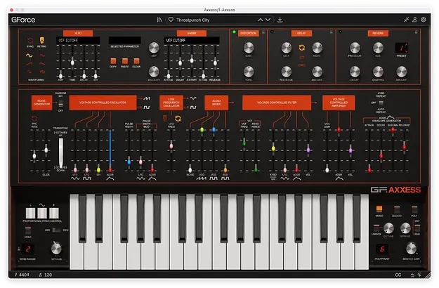 AXXESS by GForce Software synth plugin interface