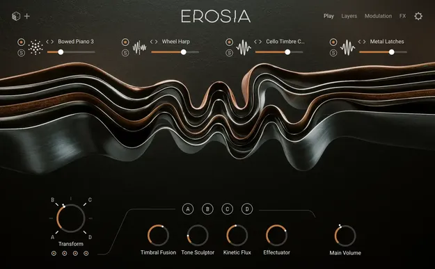Erosia Kontakt instrument interface by Native Instruments