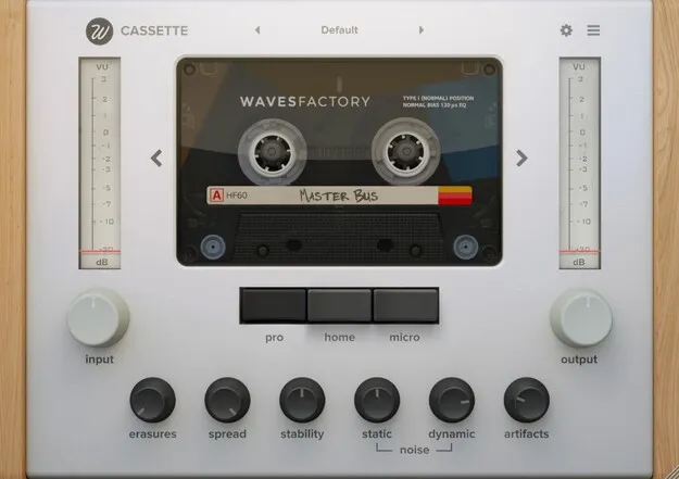 Cassette tape emulation plugin by Wavesfactory interface