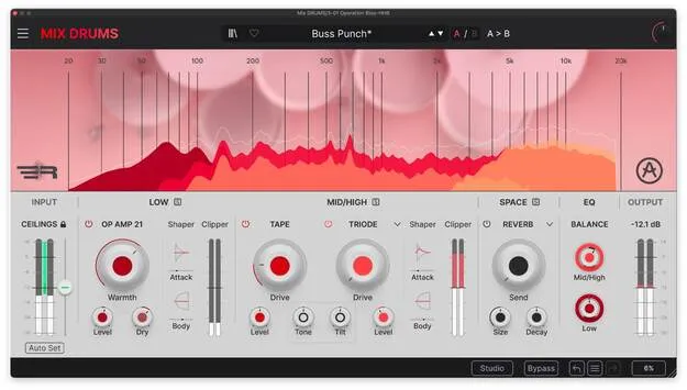 Mix DRUMS by Arturia drum effect plugin interface