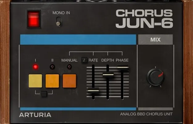 Chorus JUN-6 by Arturia chorus effect plugin interface